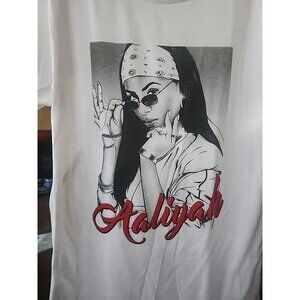 New AALIYAH SINGER POP White T-SHIRT SIZE 2XL Excellent A107 Music